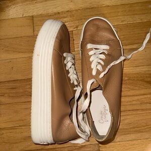 Tan Platform Sneakers